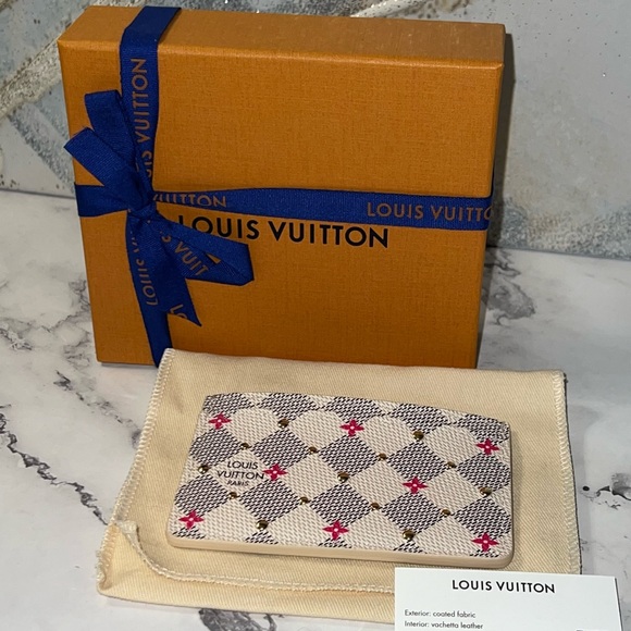 NEW!! Louis Vuitton Damier Azur Studded Card Holder - Picture 9 of 10